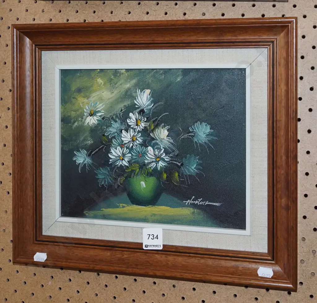 framed oil on board - flowers Image 1++