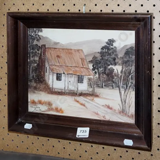 framed oil - farmhouse