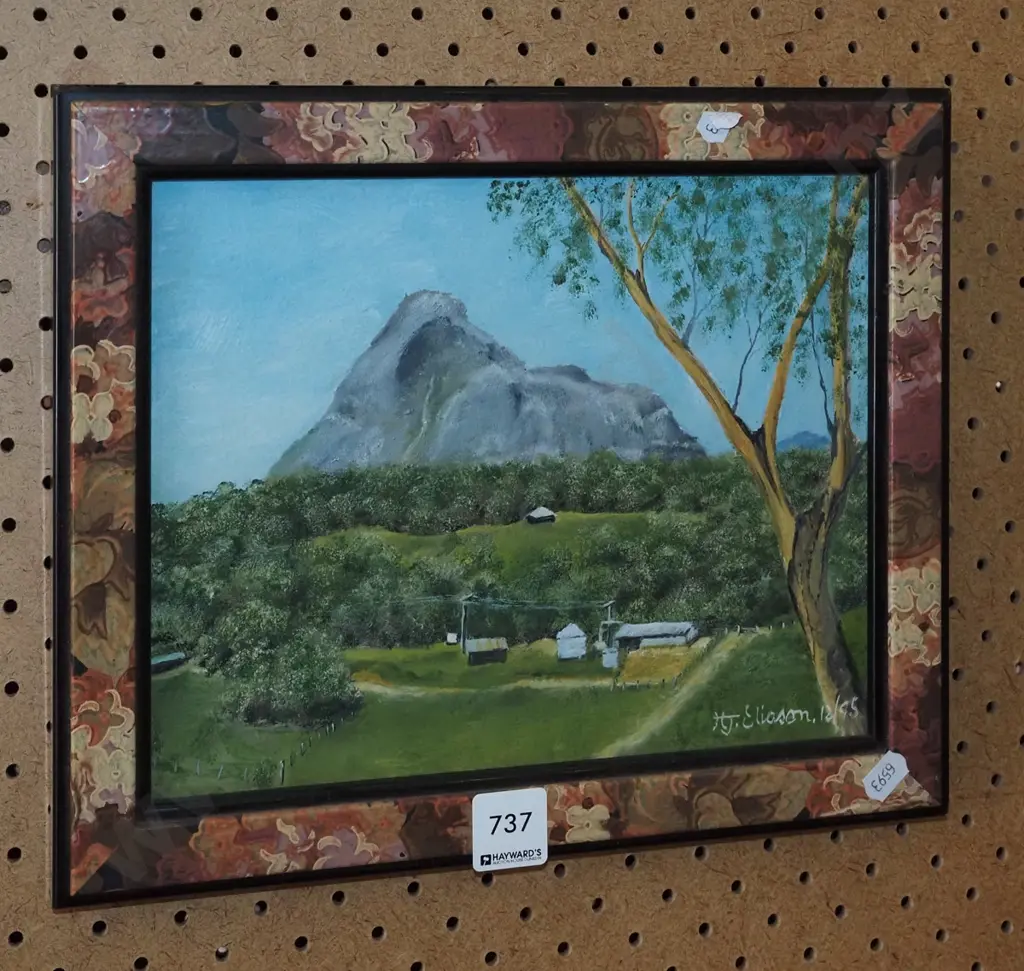framed oil on board - landcaspe Image 1++