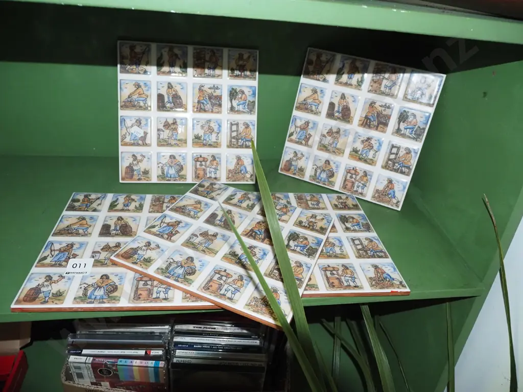 5x picture tiles - various historical work scenes Image 1++