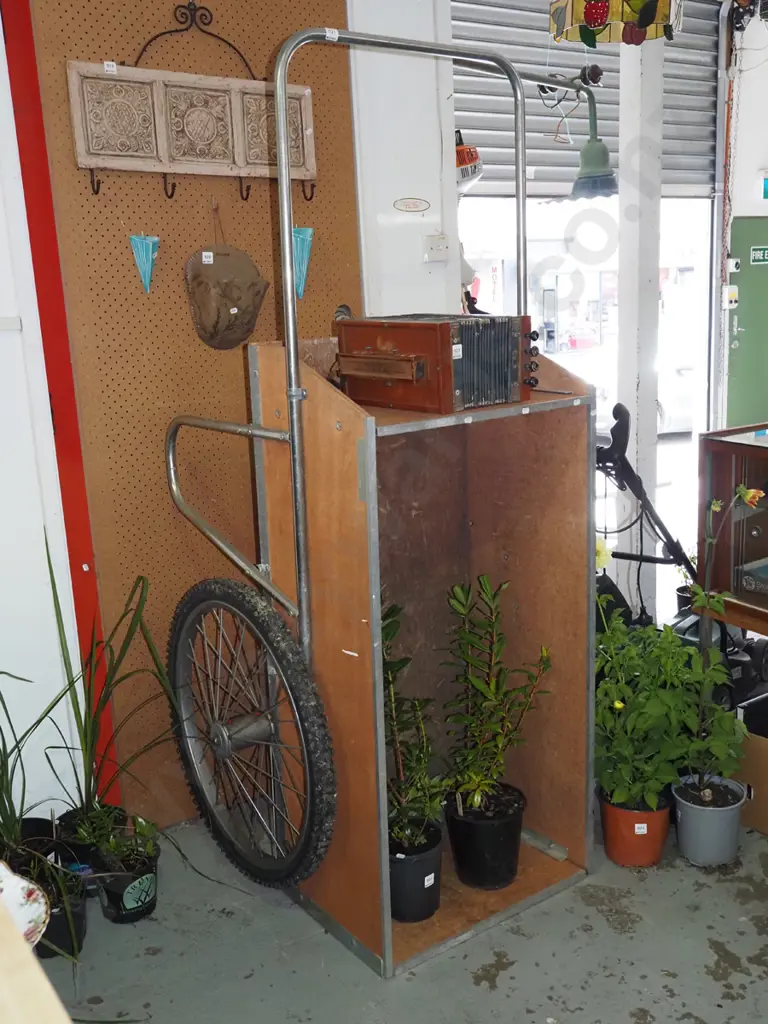 plywood and metal 2 wheel Stanley hand cart L760 W740 D780 Image 1++