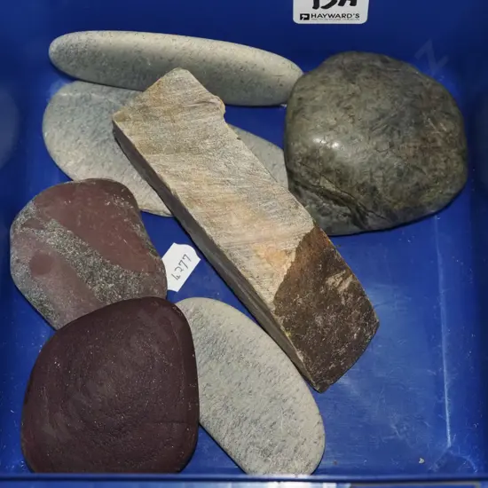 container of stones marked "Greenstones"