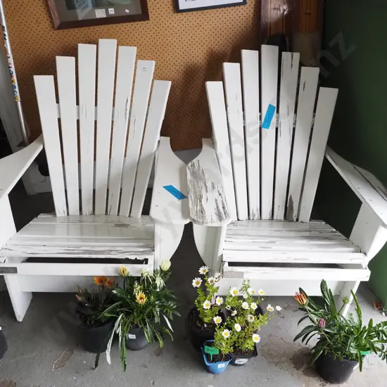 2x wooden Cape Cod chairs - paint needs attention