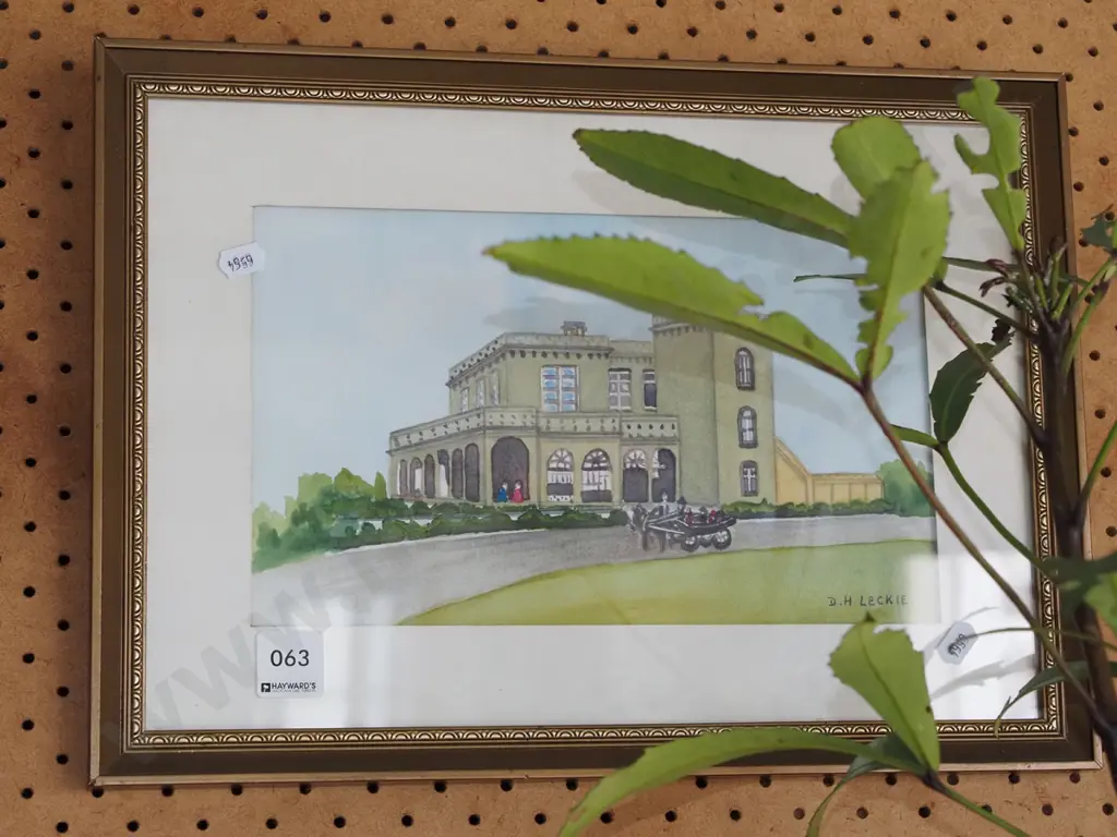 framed watercolour - historic house Image 1++
