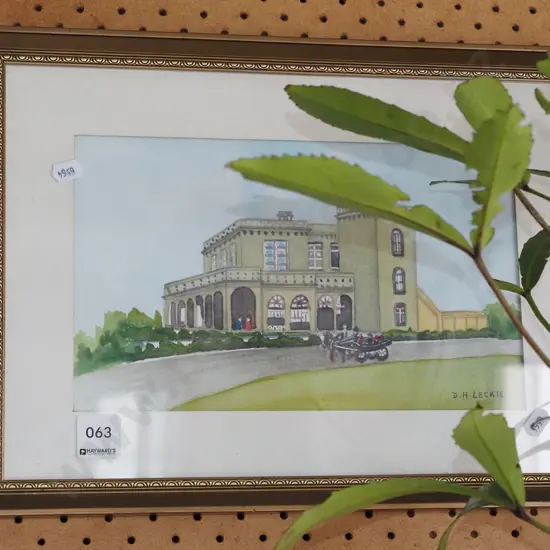 framed watercolour - historic house