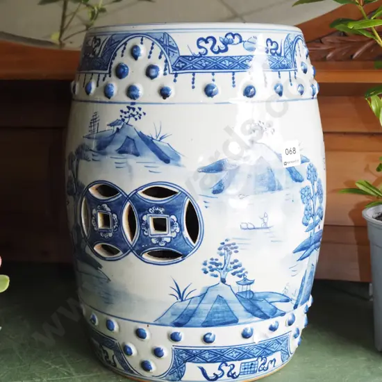 small ceramic Chinese garden seat H360