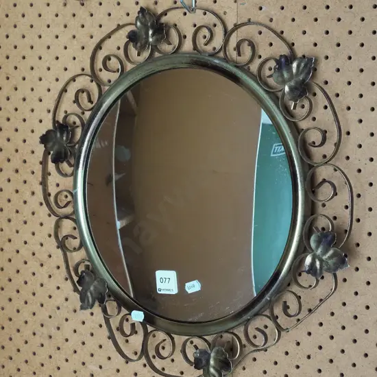 convex and metal retro wall mirror Diam440