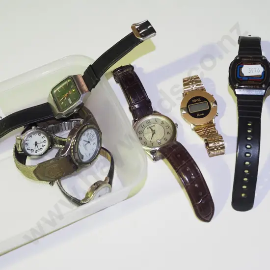 tray of wristwatches