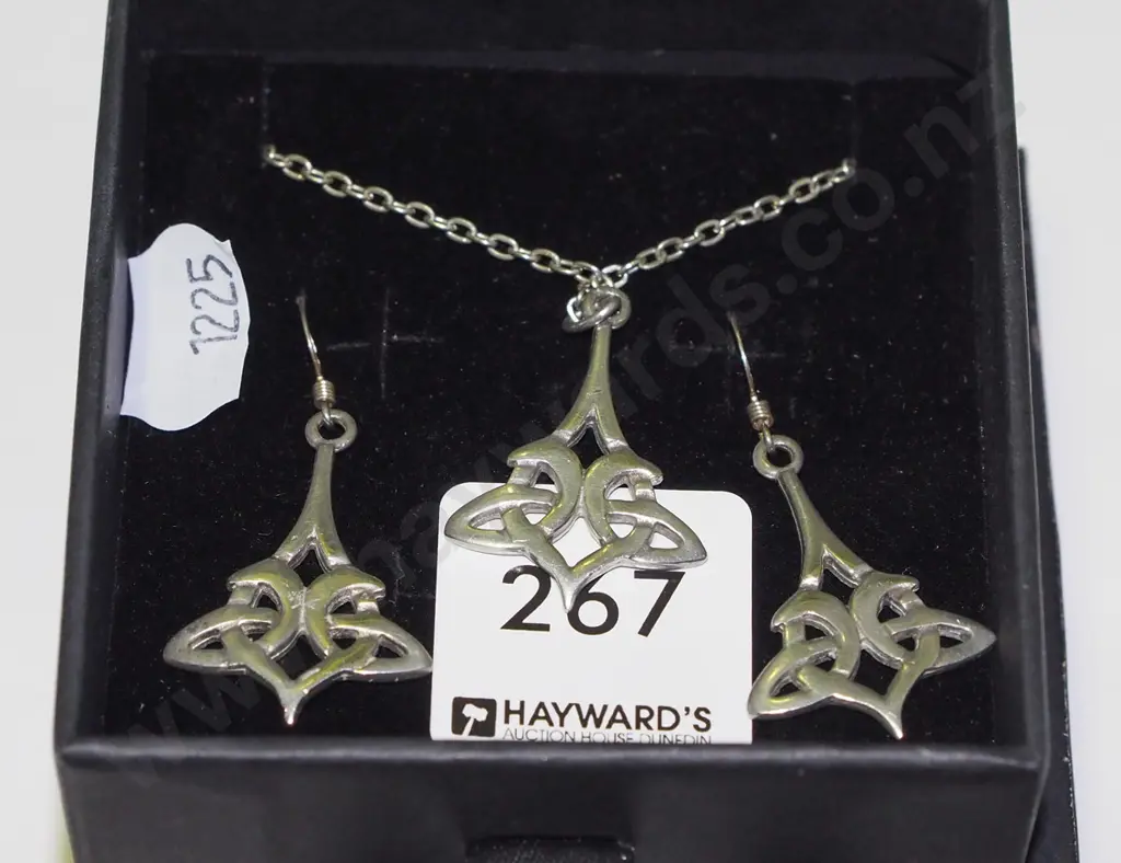 stirling silver earring & necklace set Image 1++