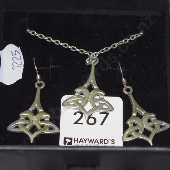 stirling silver earring & necklace set