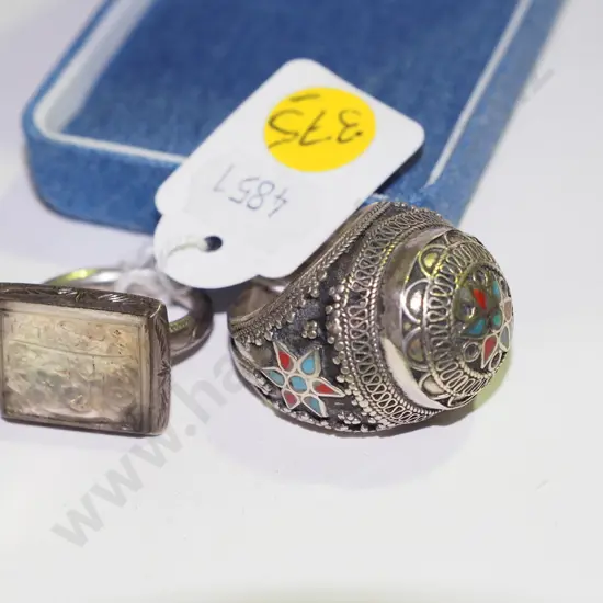 Yemen men's stirling silver ring (Islamic script), large Uzbek - Turkoman silver ring