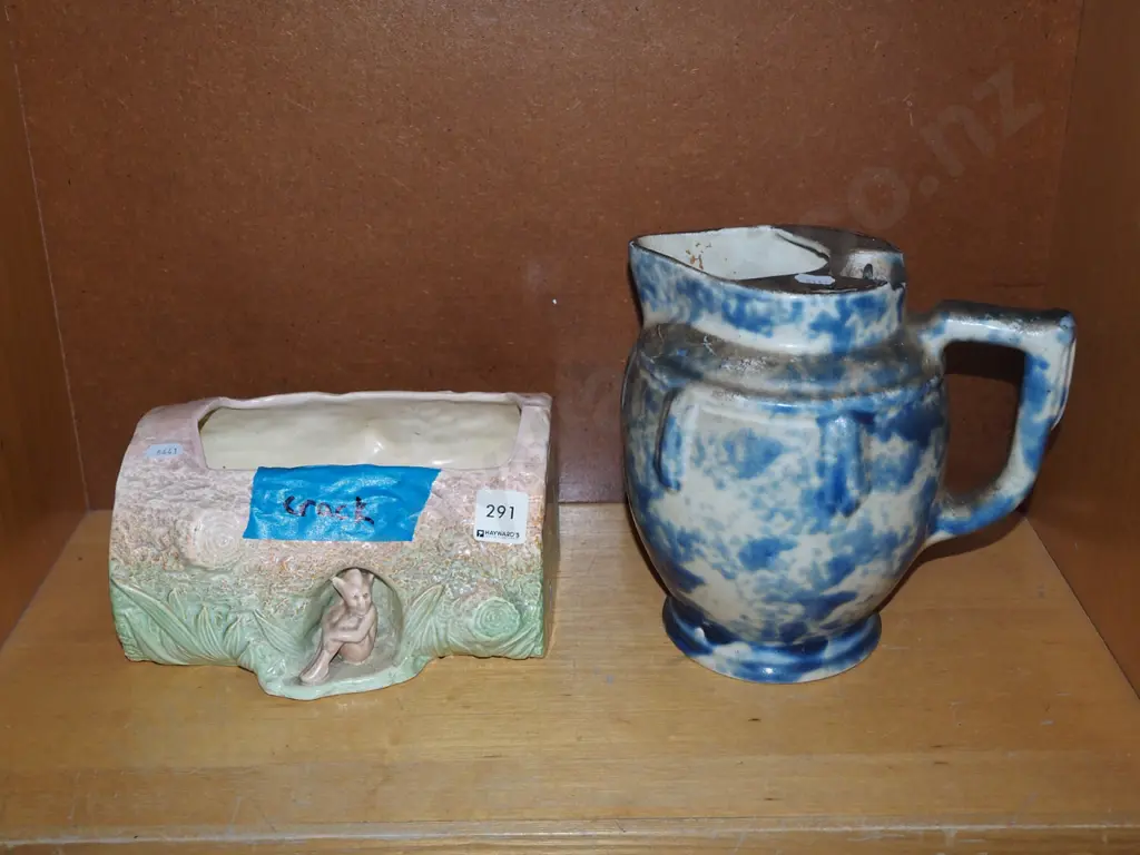 Sylvac goblin vase, ceramic mottled electric kettle Image 1++