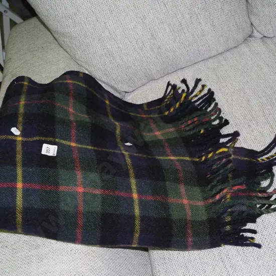 checked woollen travel blanket