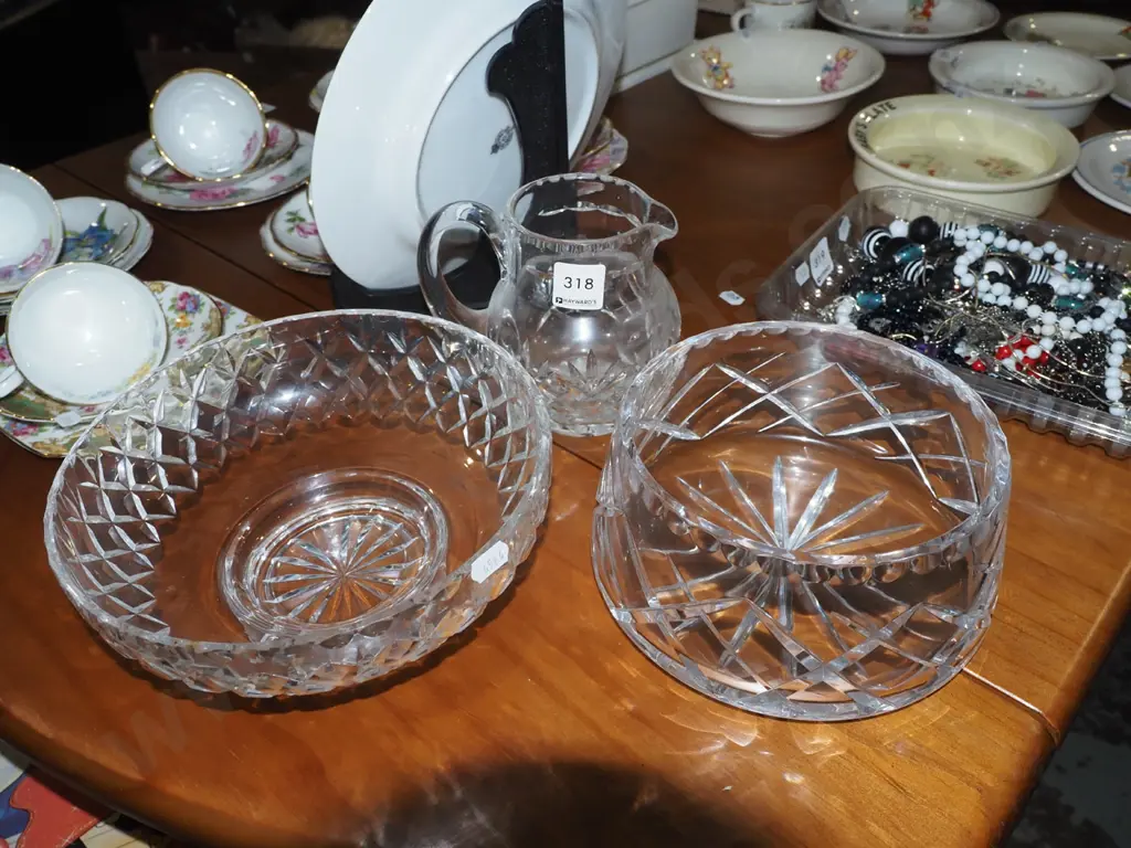cut crystal bowls, small jug Image 1++