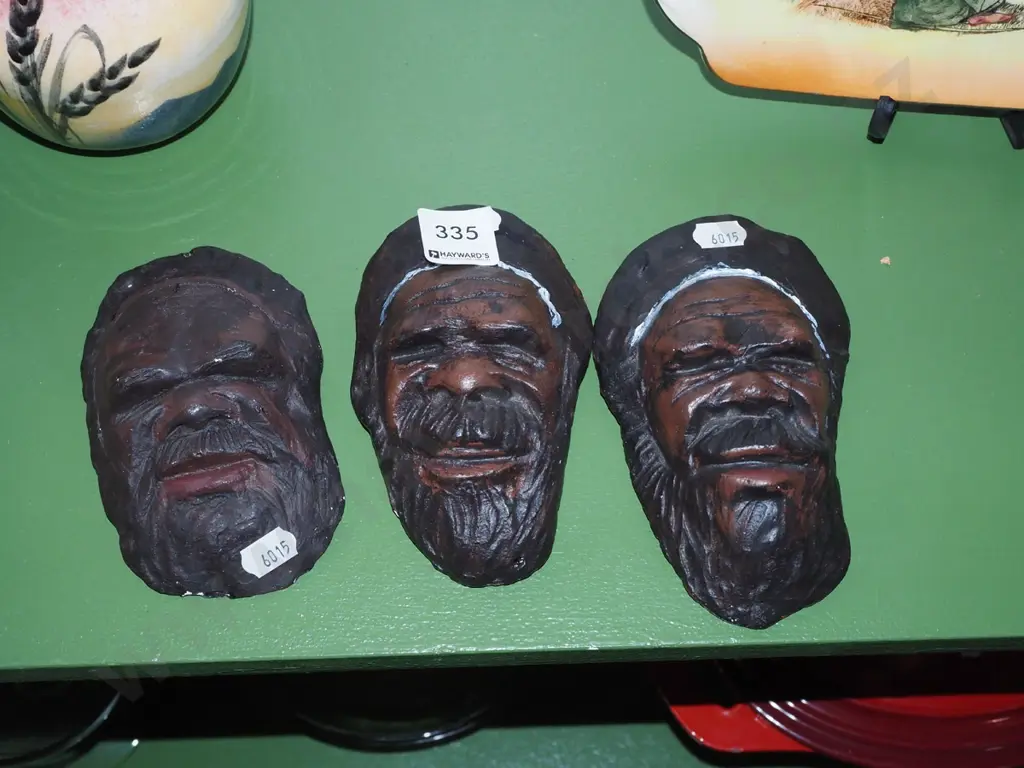 3x wall mounted faces Image 1++