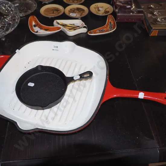 cast iron and enamel skillet, small cast iron frying pan