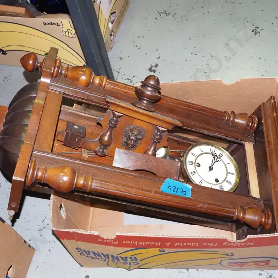 restorer's mahogany wood cased pendulum wall clock