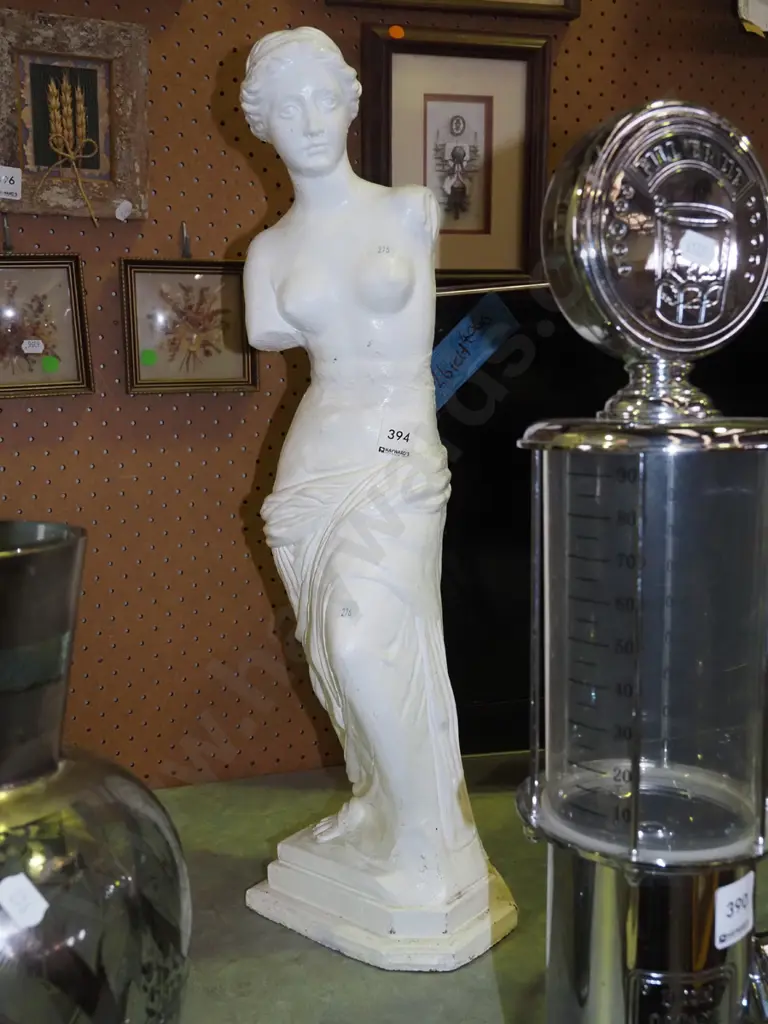 white painted concrete garden ornament - female figurine H600 Image 1++