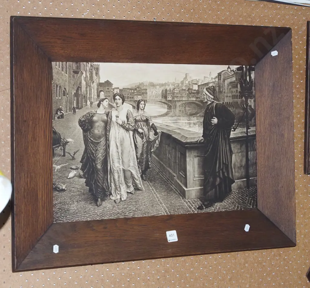 oak framed print - Dante and Beatrice Image 1++