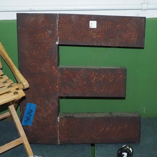 large metal letter E