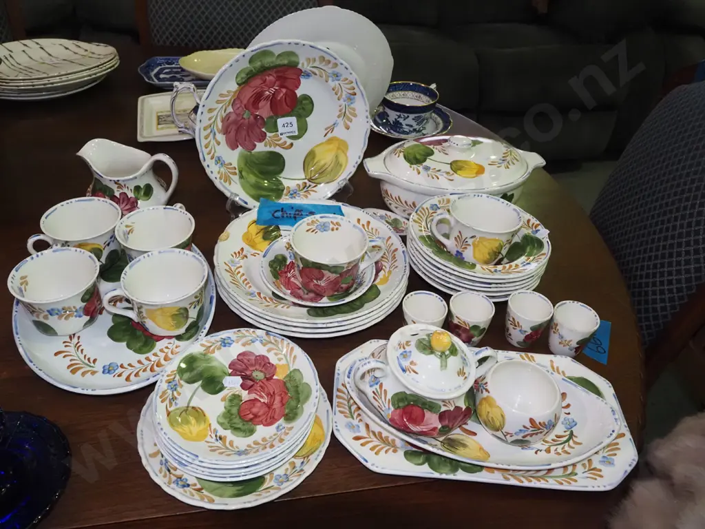 Simpson belle fiore dinner items; plates, bowls, cups - etc - chips and cracks Image 1++