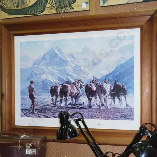 framed poster prints - horses ploughing