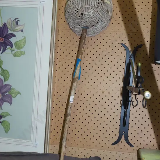 woven cane basket on stick