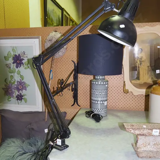 clamp mounted anglepoise lamp