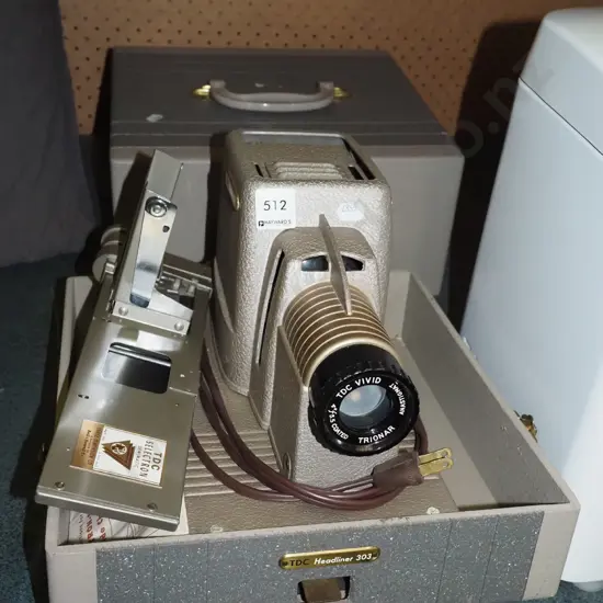 vintage slide projector and case