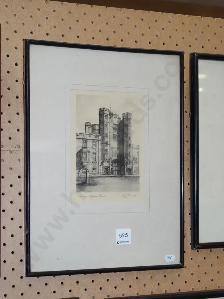 framed etching - gateway to St James Palace Image 1++