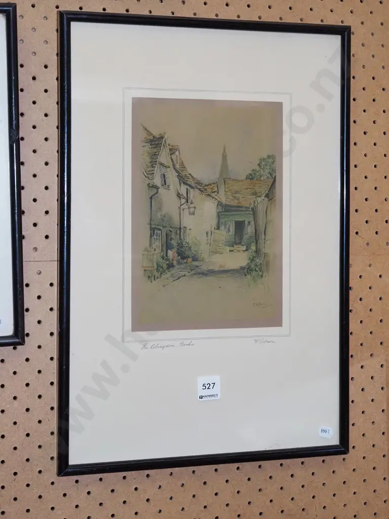 framed print - village street scene Image 1++