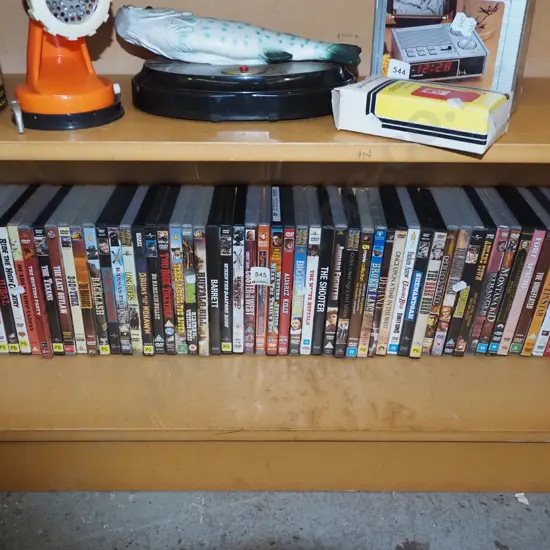 shelf of DVDs