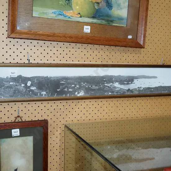 framed vintage panoromic photo - Half Moon Bay Stewart Island