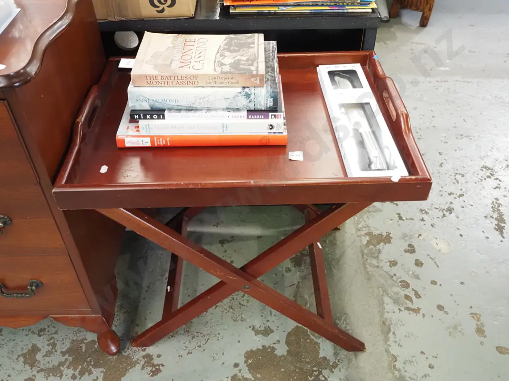 solid wood butler's tray and stand Image 1++