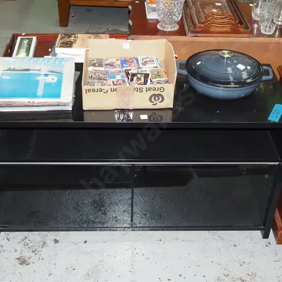 black smoked glass entertainment unit