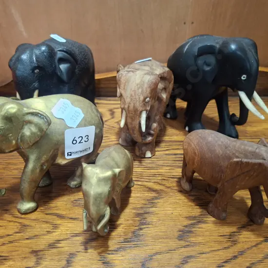 6x elephant figurines