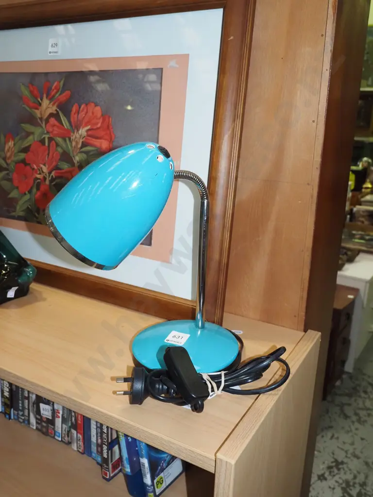 teal adjustable bedside lamp Image 1++
