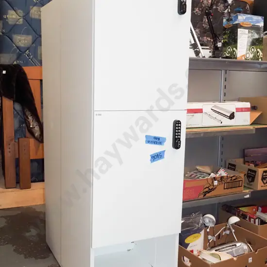 mdf melteca bank of 2x push button lockers H1590 W450 D500