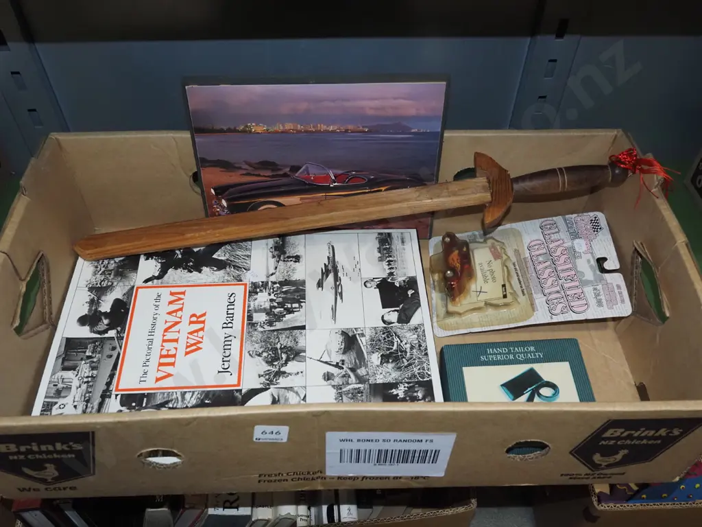 box; wooden sword, car print on board etc Image 1++
