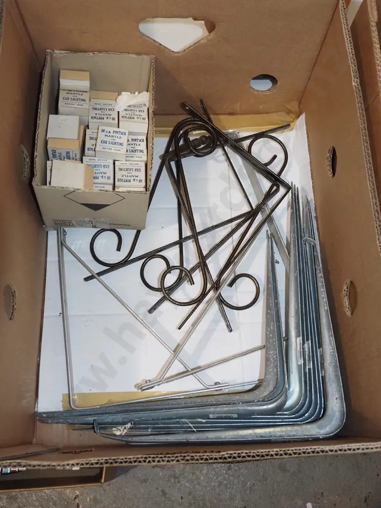 box; shelf brackets, as new mantles for gas vintage car lights Image 1++