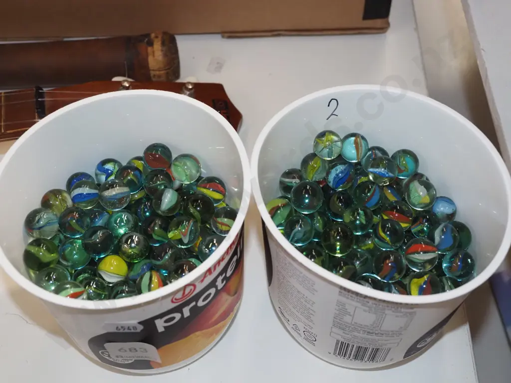 2x containers of marbles Image 1++