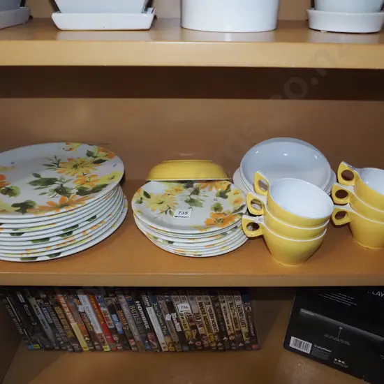 shelf; plastic picnic ware