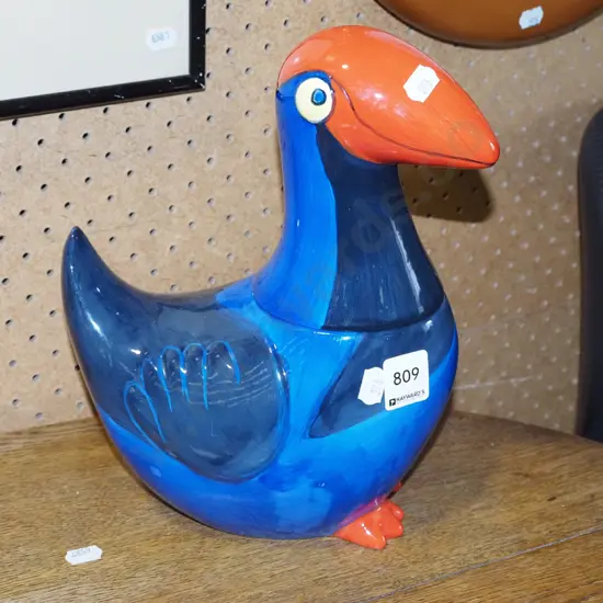 ceramic pukeko lidded canister H260