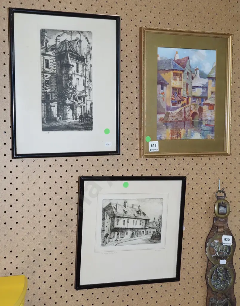 2x etchings, 1x print - etchings - green dots Image 1++