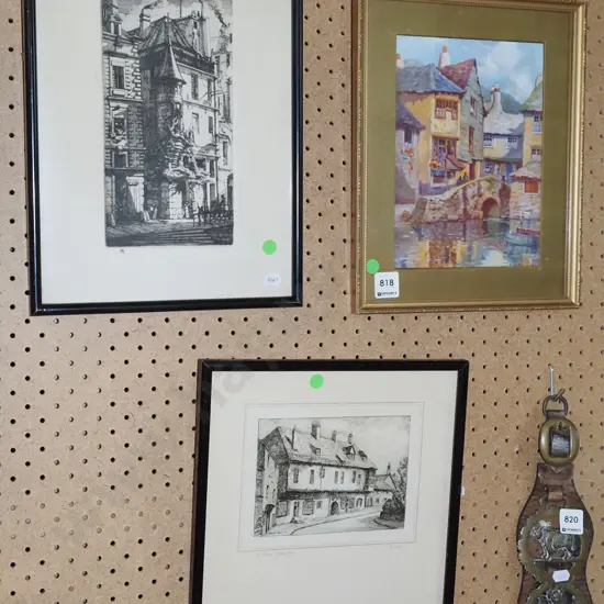 2x etchings, 1x print - etchings - green dots