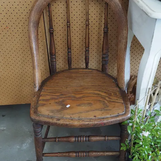 spindle back bent oak dining chair - some signs of borer