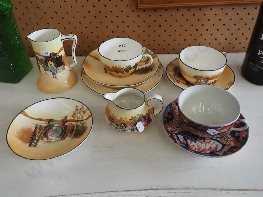 Royal Doulton coaching days items, Imari style cup and saucer Image 1++