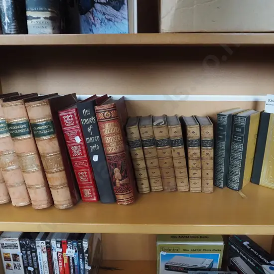 shelf of vintage books