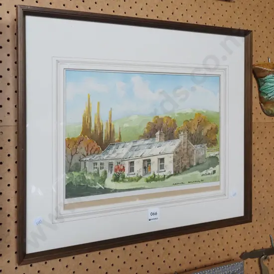Arthur Salmond '83 -framed watercolour - stone house