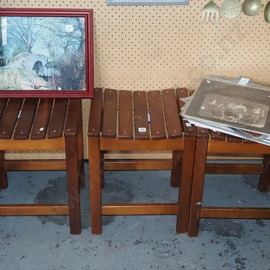 small 3x wooden stools
